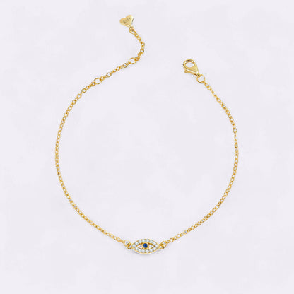 Mint & Lily Dainty Evil Eye Charm Bracelet