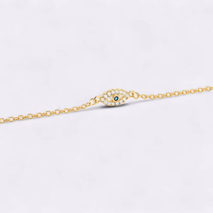 Mint & Lily Dainty Evil Eye Charm Bracelet