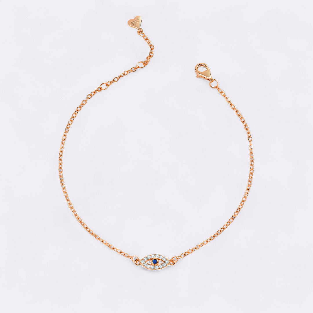 Mint & Lily Dainty Evil Eye Charm Bracelet