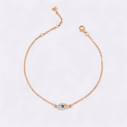 Mint & Lily Dainty Evil Eye Charm Bracelet