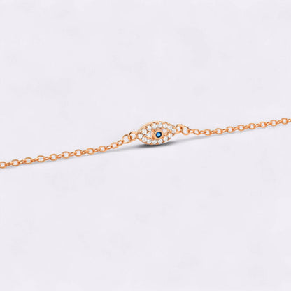Mint & Lily Dainty Evil Eye Charm Bracelet