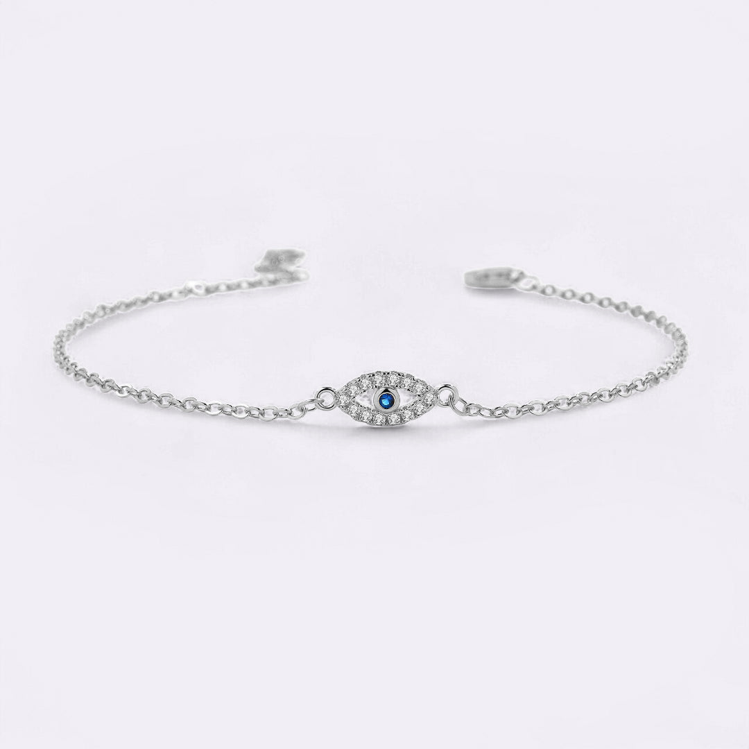 Mint & Lily Dainty Evil Eye Charm Bracelet