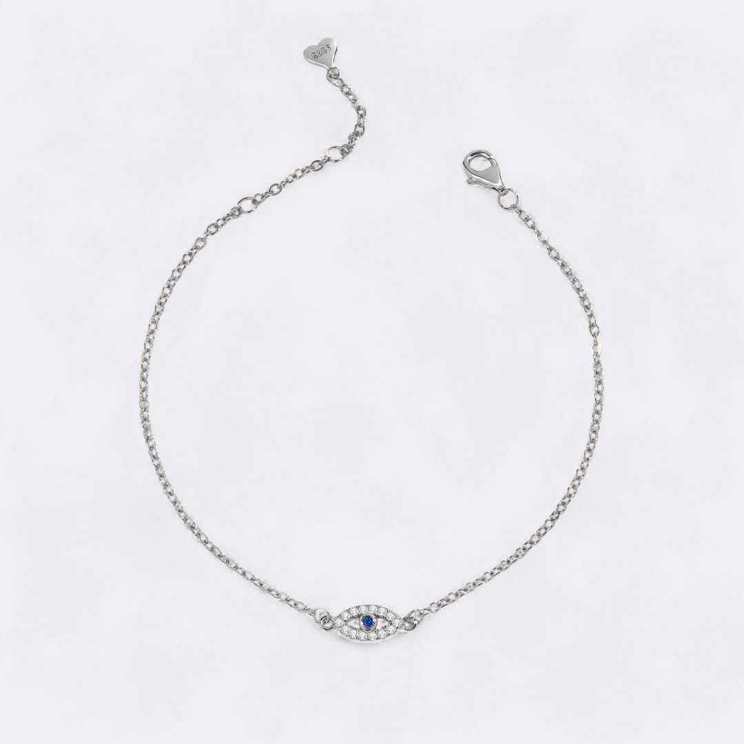 Mint & Lily Dainty Evil Eye Charm Bracelet