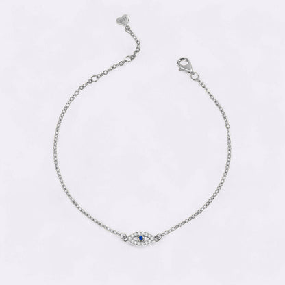 Mint & Lily Dainty Evil Eye Charm Bracelet