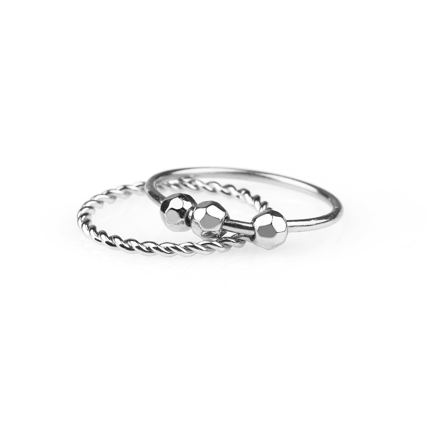 Mint & Lily Dainty Stackable Beaded Fidget Ring Set