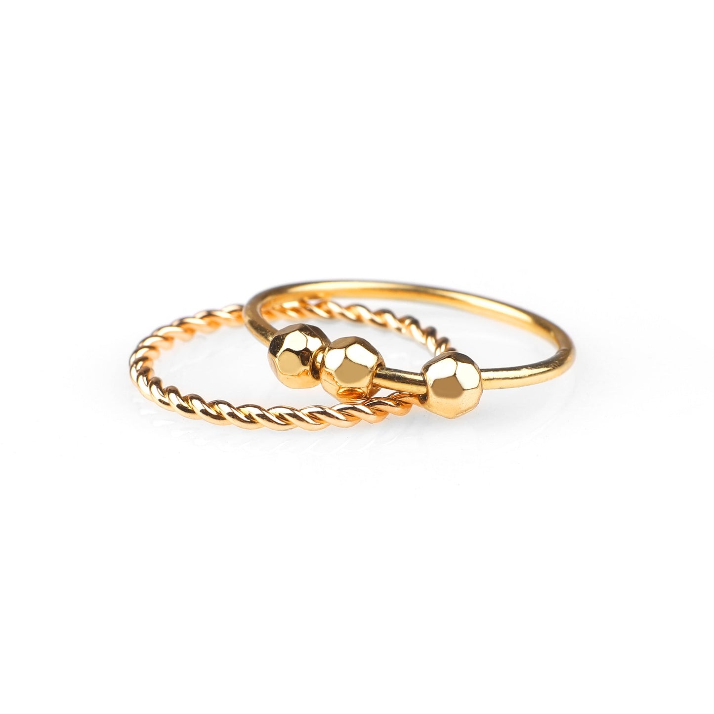 Mint & Lily Dainty Stackable Beaded Fidget Ring Set