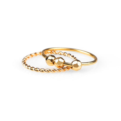 Mint & Lily Dainty Stackable Beaded Fidget Ring Set