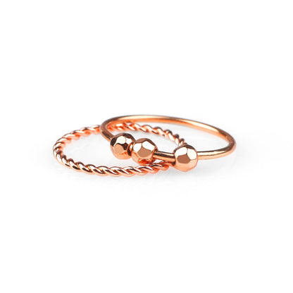Mint & Lily Dainty Stackable Beaded Fidget Ring Set
