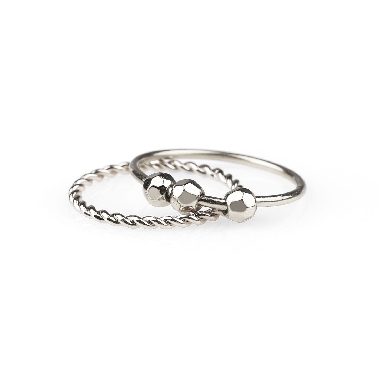 Mint & Lily Dainty Stackable Beaded Fidget Ring Set