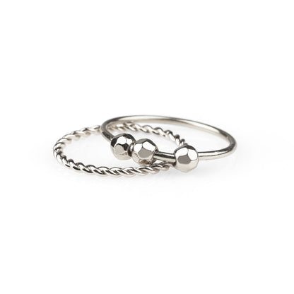 Mint & Lily Dainty Stackable Beaded Fidget Ring Set