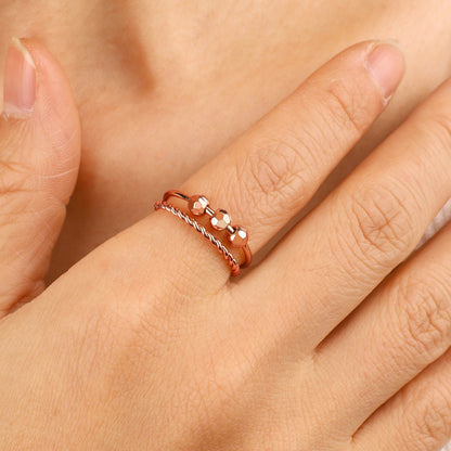 Mint & Lily Dainty Stackable Beaded Fidget Ring Set