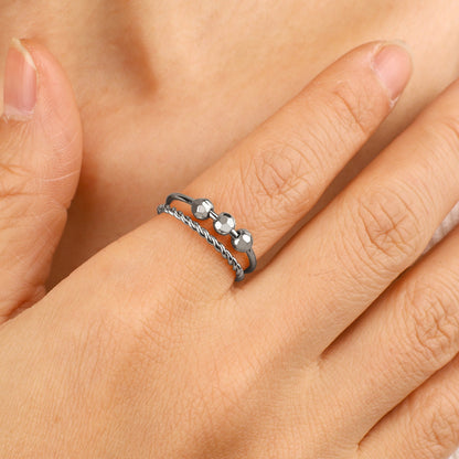 Mint & Lily Dainty Stackable Beaded Fidget Ring Set