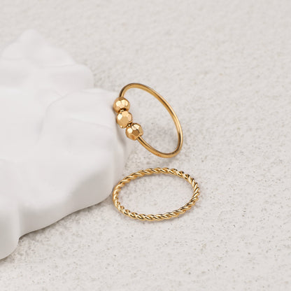 Mint & Lily Dainty Stackable Beaded Fidget Ring Set