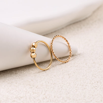 Mint & Lily Dainty Stackable Beaded Fidget Ring Set
