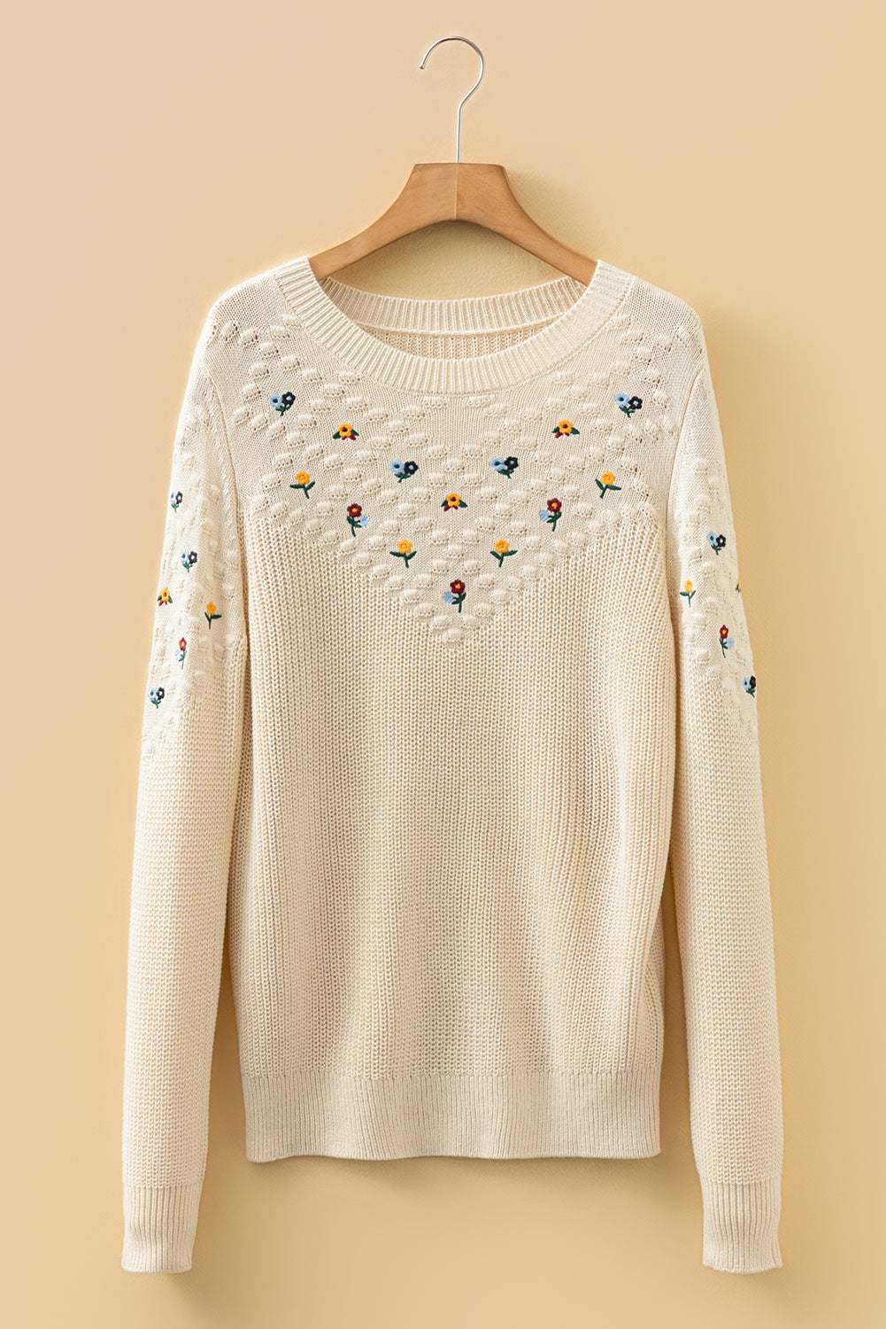 Paula Embroidered Detail Casual Sweater - Jet Stream / L - 12/14
