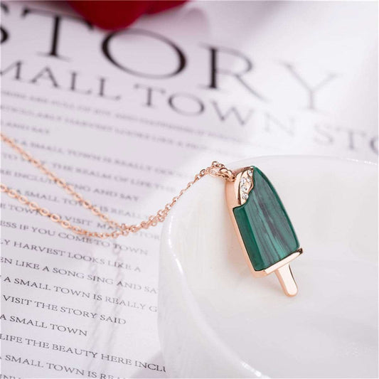 Cubic Zirconia & Rose Goldtone Ice Cream Pendant Necklace