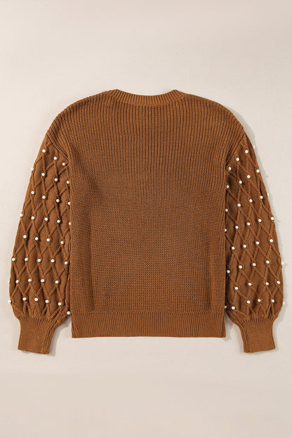 Threaded Pear Evelyn Beaded Drop Shoulder Sweater