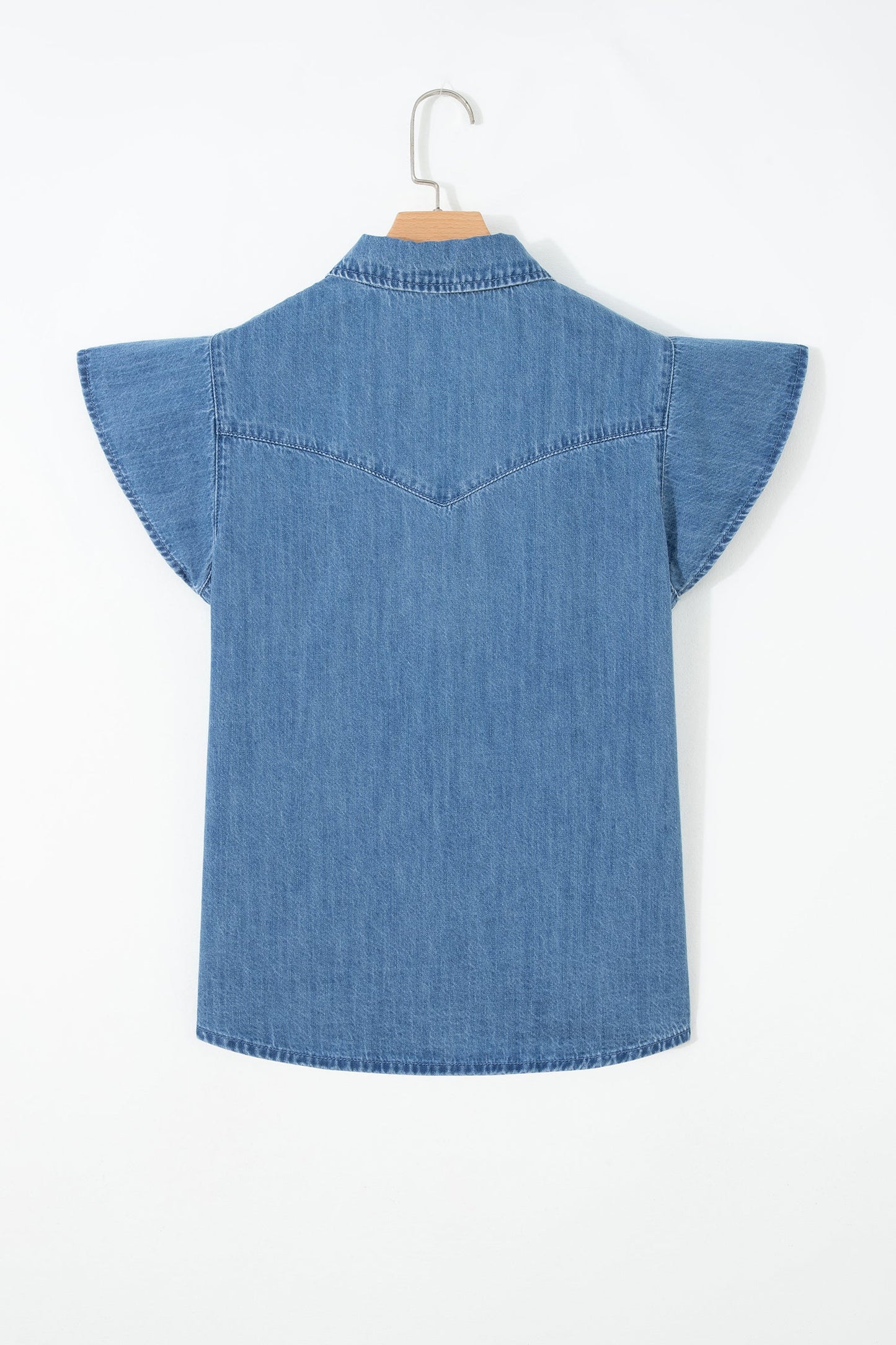 Threaded Pear Keyla Ruffled Short Sleeve Shirt