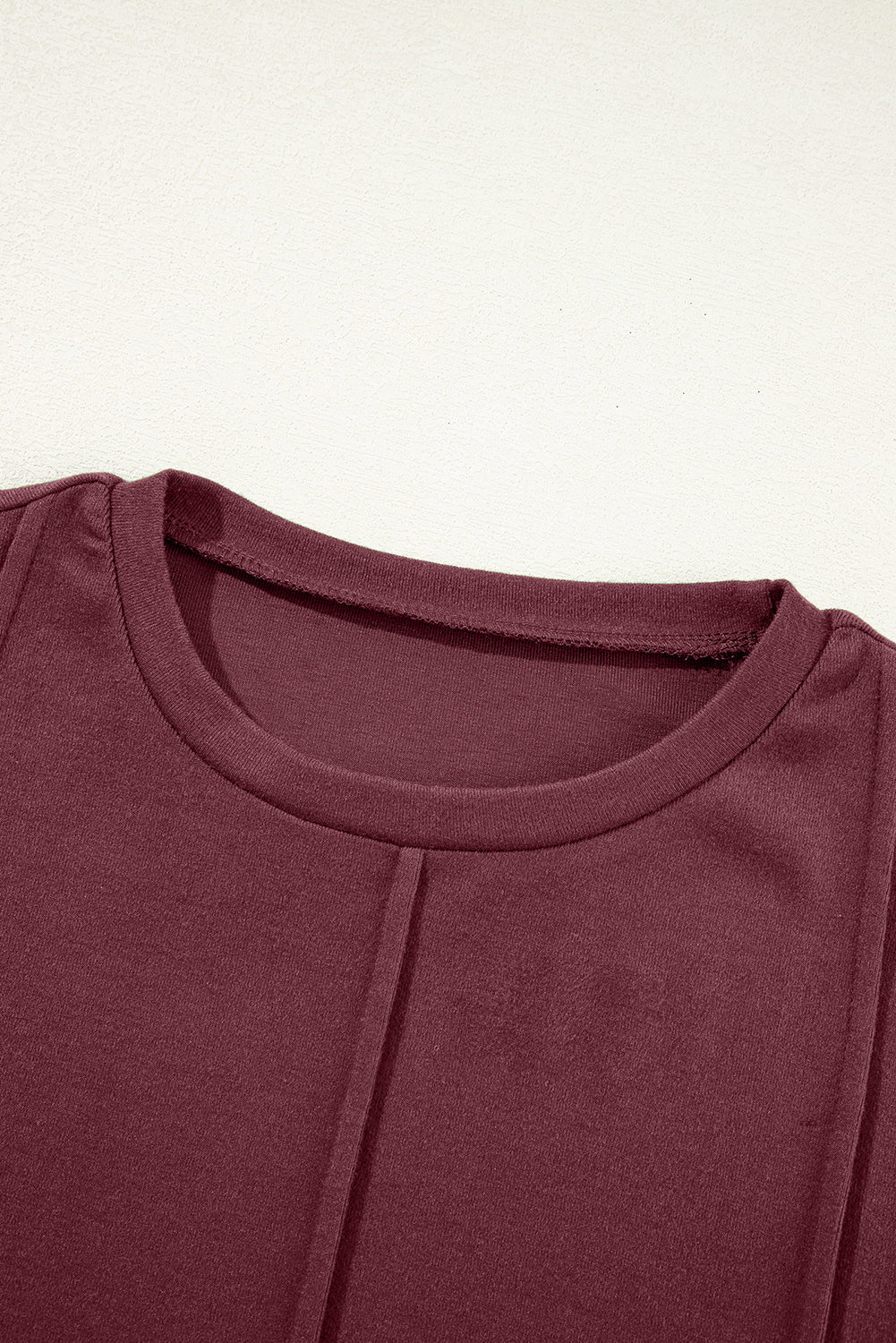 Threaded Pear Judith Solid Exposed Seam Long Sleeve Top