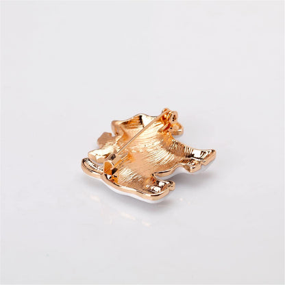 White & Cubic Zirconia Dog Brooch