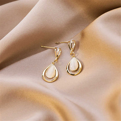 Goldtone & Clear Crystal Planet Drop Earrings