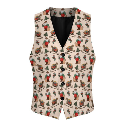 Santa's Sleigh Men's Western Vest