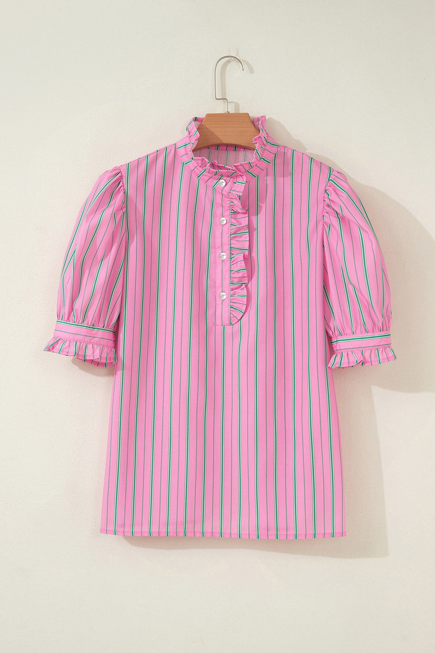 Threaded Pear Tiffany Short Puff Sleeve Blouse