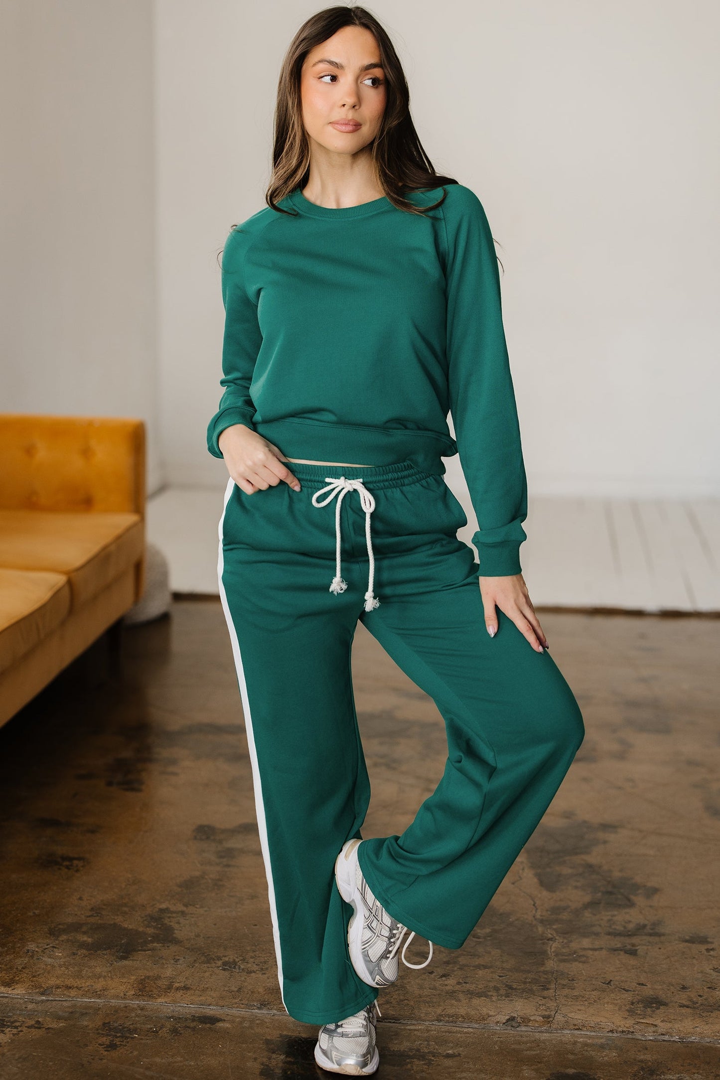 Threaded Pear Aileen Solid Color Pullover Top