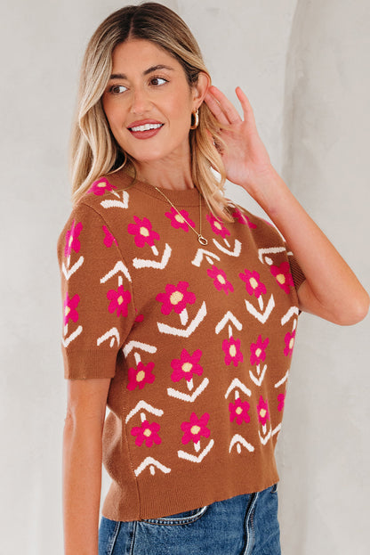 Threaded Pear Karla Short Puff Sleeve Sweater