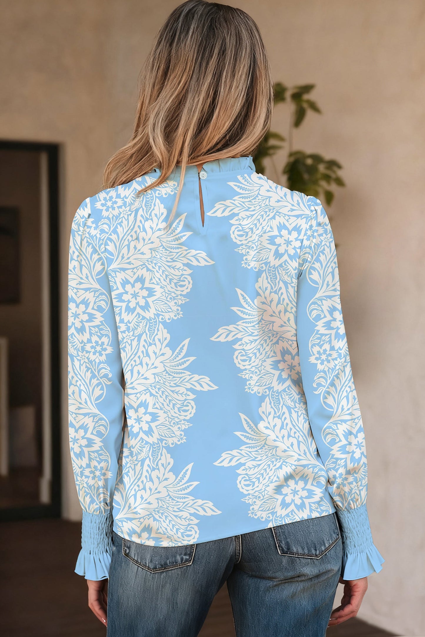 Threaded Pear Lilith Puff Sleeve Flower Blouse
