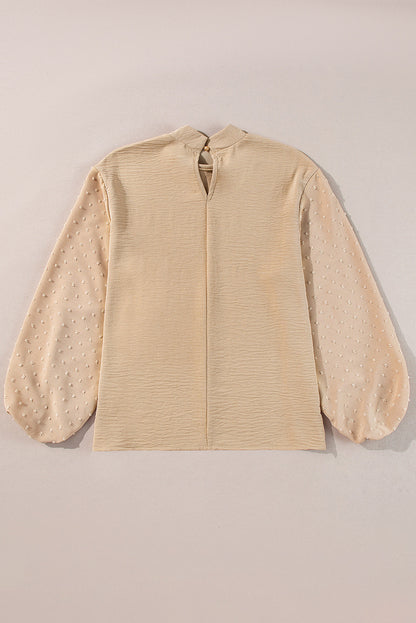 Threaded Pear June Swiss Dot Balloon Sleeve Loose Blouse