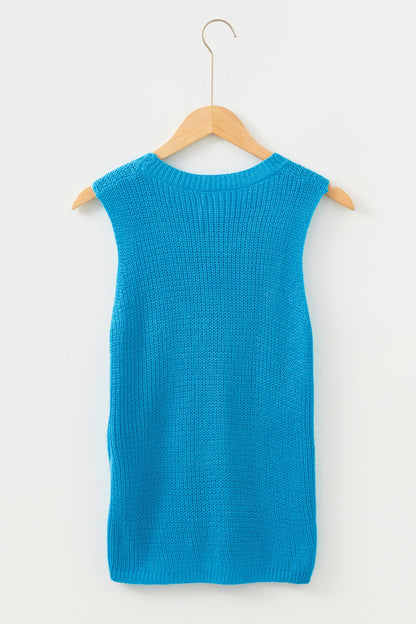 Threaded Pear Sophia Script Graphic Sleeveless Sweater