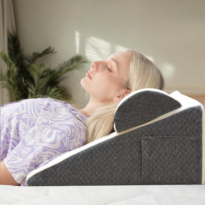 Triangular & Semicircular Bedside Pillow Set – Memory Foam Sofa Backrest Cushions