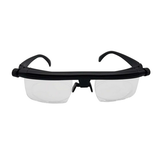 Prime Goods Dial Adjustable Glasses Variable Focus for Reading Distance Vision Eyeglasses US - Black