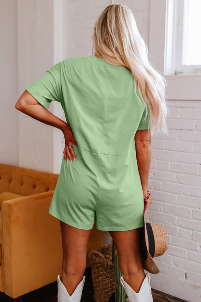 Threaded Pear Vivienne Half Sleeve Knit Romper