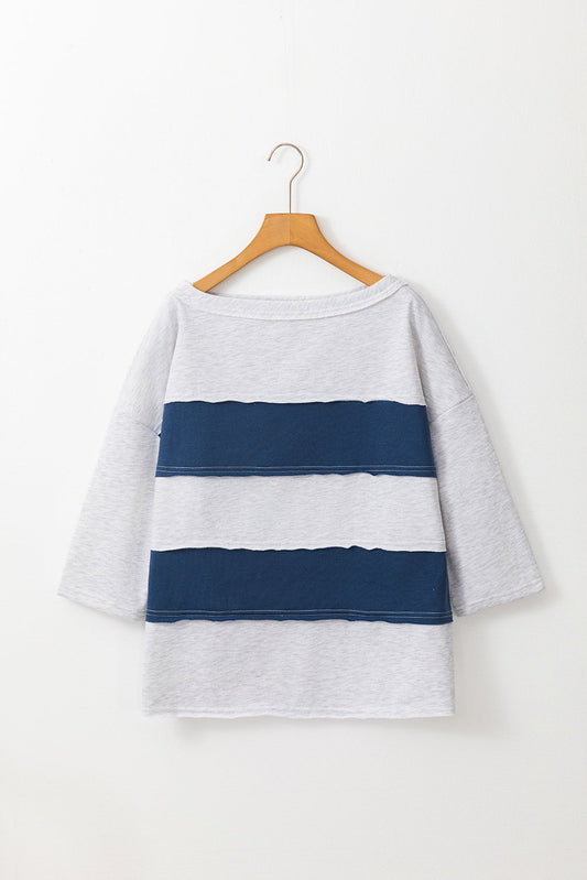 Threaded Pear Melissa Sleeve Raw Seamed Sweatshirt