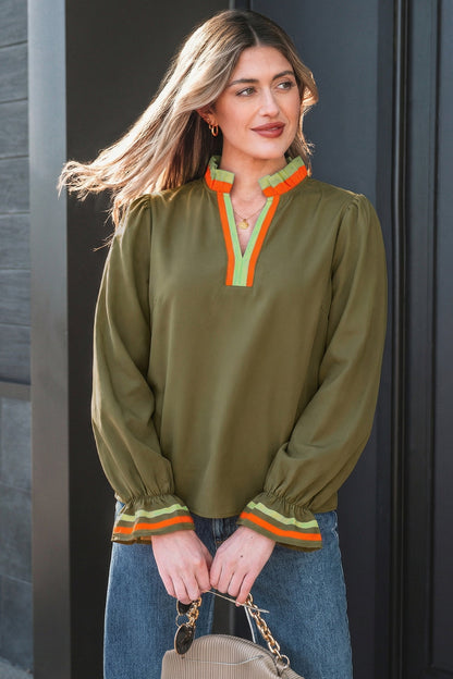 Threaded Pear Marie Long Sleeve Blouse Long Sleeve Top