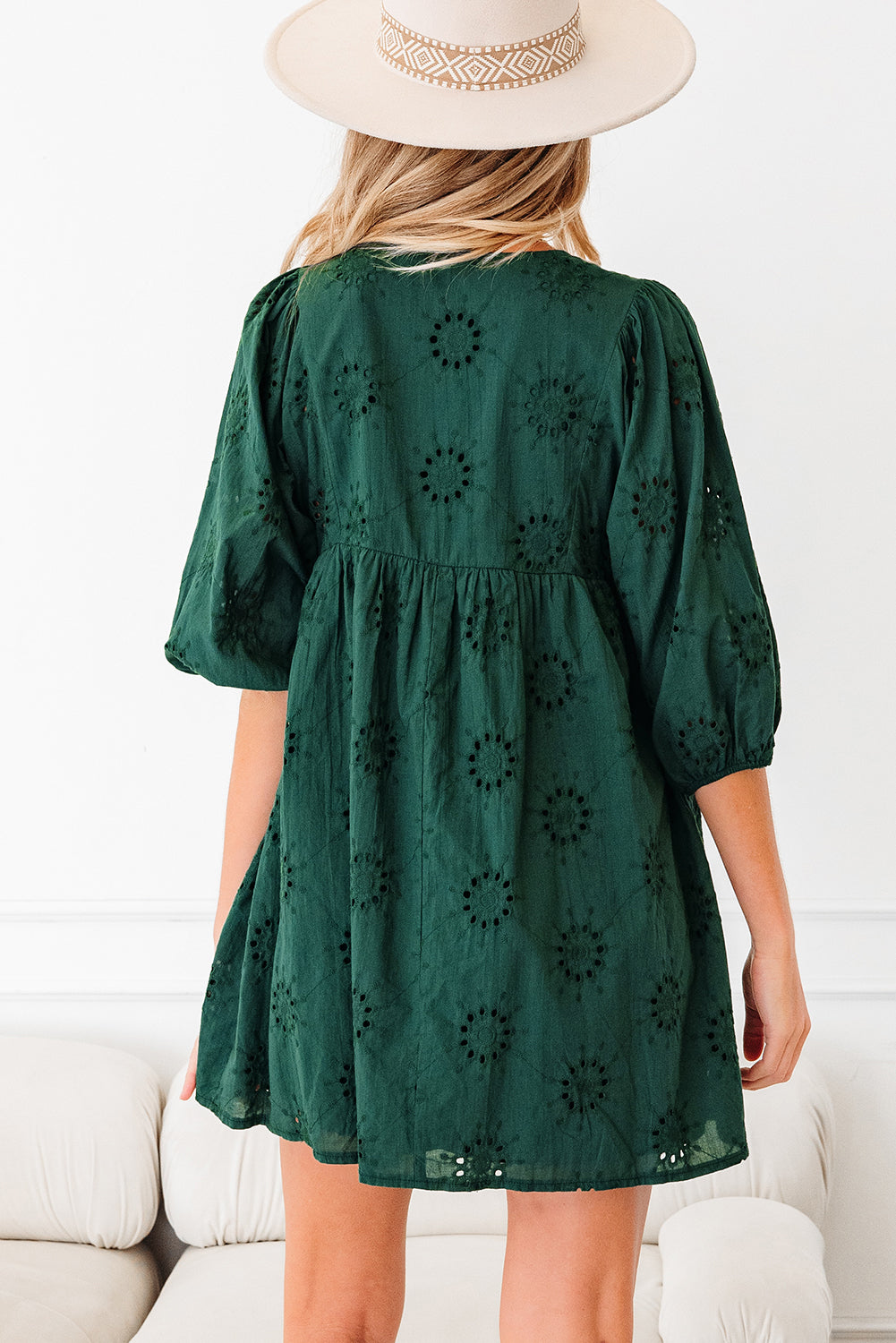 Threaded Pear Beth Sleeve Swing Mini Dress