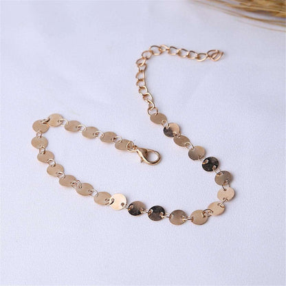 Goldtone Disc Mariner Chain Anklet