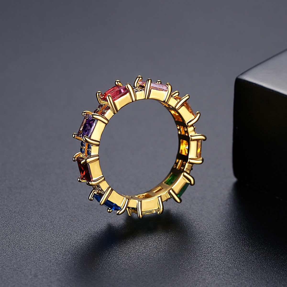Multicolor Crystal & Cubic Zirconia Princess-Cut Band-4