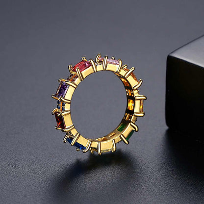 Multicolor Crystal & Cubic Zirconia Princess-Cut Band-4