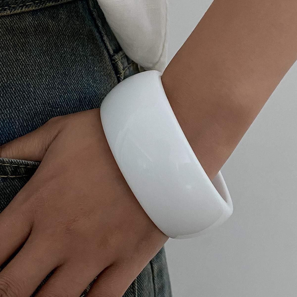White Resin Bangle