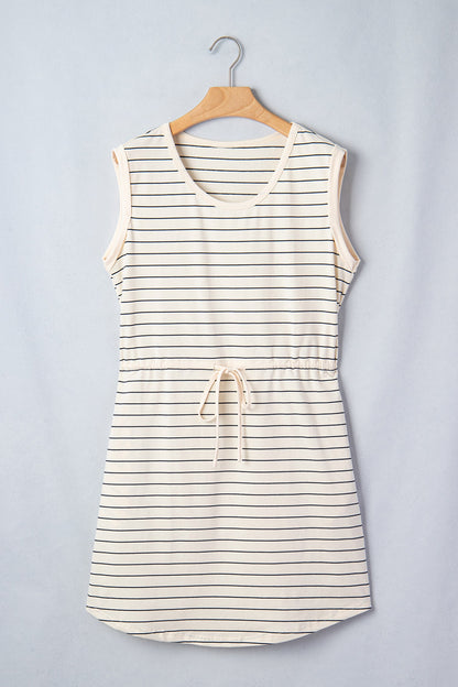 Threaded Pear Mabel Stripe Drawstring Tunic Tank