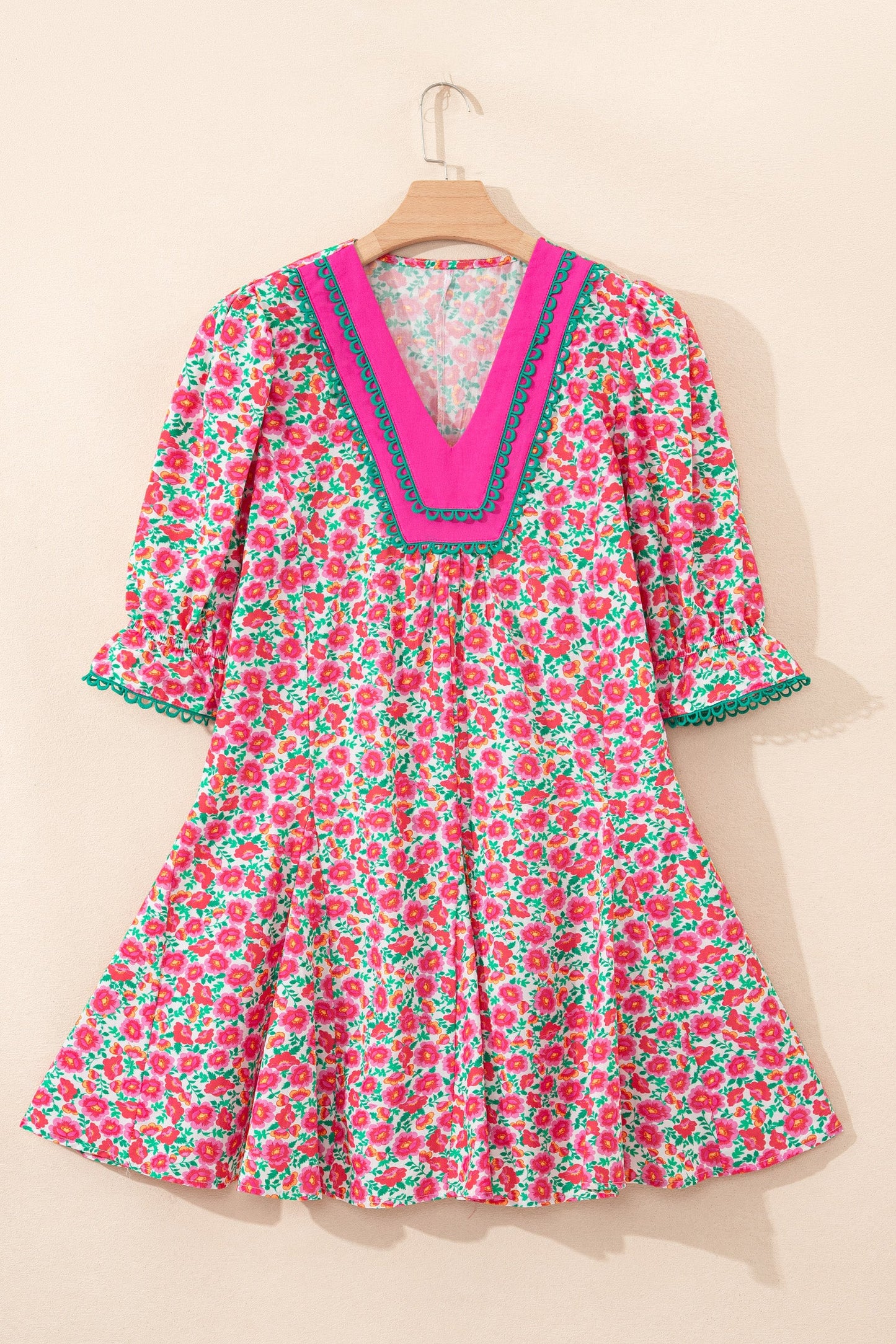 Threaded Pear Annika Bubble Sleeve Mini Dress