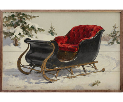 Kendrick Home Red Velvet Sleigh