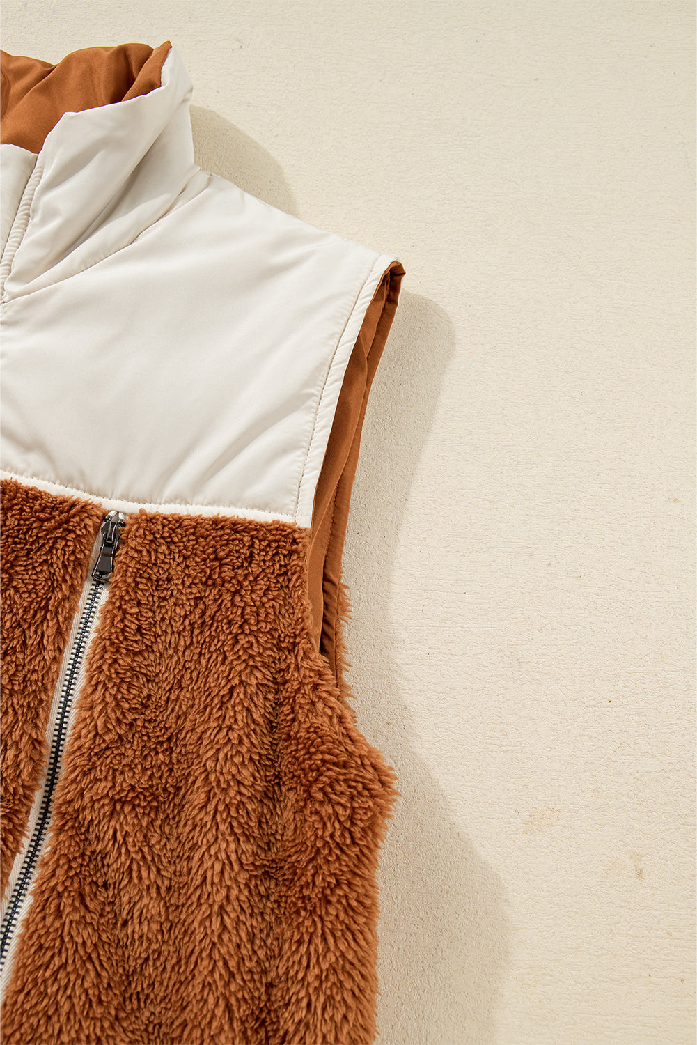 Threaded Pear Elizabeth Patchwork Zipper Stand Vest