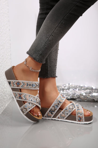 Threaded Pear Caroline Strappy Hollowed Platform Sandals