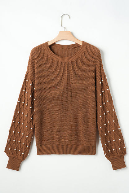Threaded Pear Evelyn Beaded Drop Shoulder Sweater