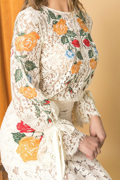 Embroidered Lace Top
