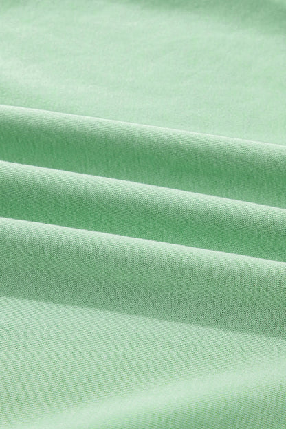 Threaded Pear Moonlight Jade Color Block Striped Patchwork Collar V Neck Plus Size Sweatshirt